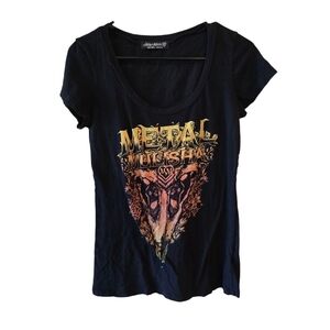 METAL MULISHA Y2k Women's Vneck Shirt Sleeve Tee Tshirt